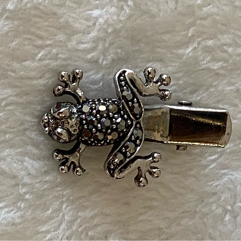 Silver Frog Tie Clip